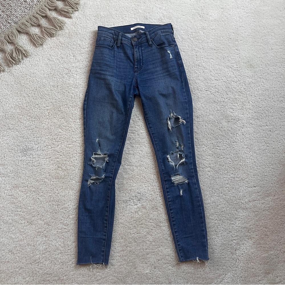 Women's Distressed Blue Jeans